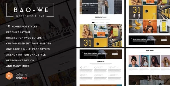 Baowe - Responsive One/Multi Page Portfolio WordPress Theme — homepage layout