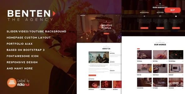 Benten - Responsive One Page Portfolio Theme — homepage layout