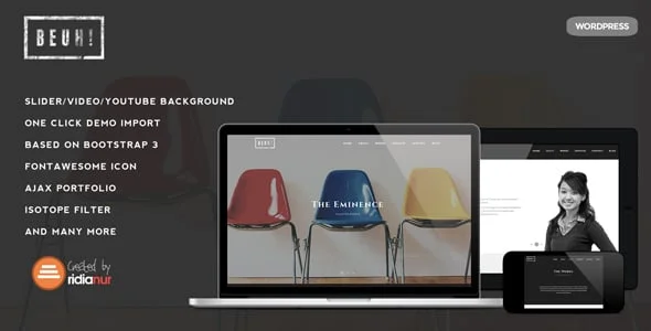 Beuh - Responsive One Page Portfolio Theme — homepage layout