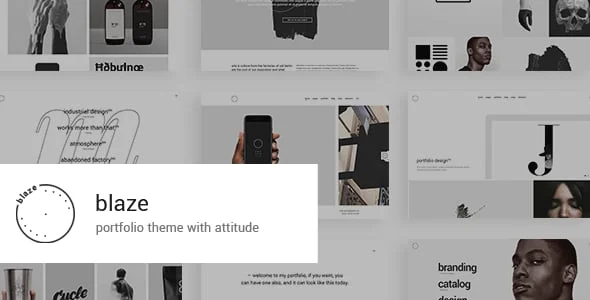 Blaze - Portfolio WordPress Theme — homepage layout