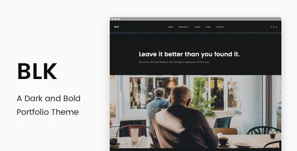 BLK - A Dark and Bold Portfolio Theme — homepage layout