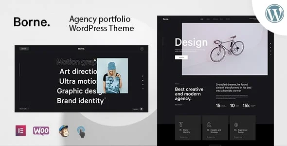 Borne - Agency Portfolio WordPress Theme — homepage layout