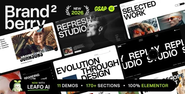 Brandberry – Creative Elementor Ai Powered WordPress Theme — homepage layout
