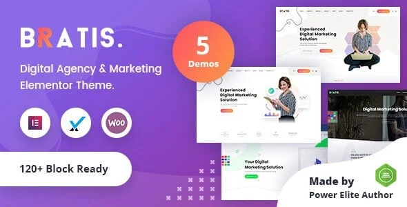Bratis - Digital Marketing WordPress Theme + RTL — homepage layout