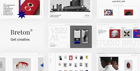 Breton - Creative Agency WordPress Theme — homepage layout