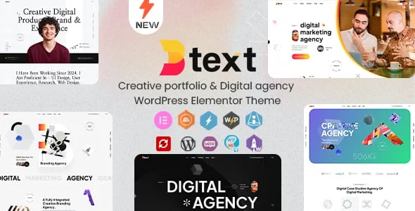 Btext - Creative Portfolio & Digital Agency WordPress Elementor Theme — homepage layout