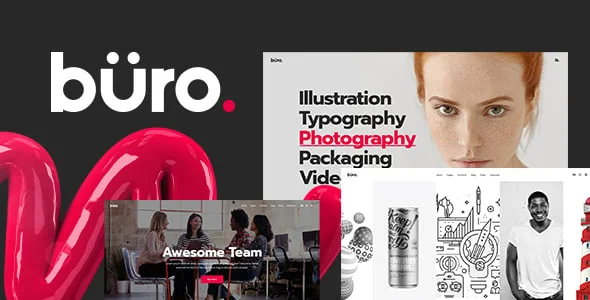 Büro - Creative Agency and Freelancer WordPress Theme — homepage layout