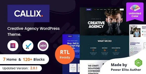 Callix - Creative Agency WordPress Theme + RTL — homepage layout