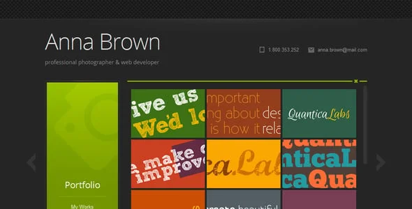 Cascade - Personal vCard WordPress Theme — interior page design