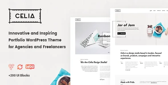 Celia - Innovative Portfolio WordPress Theme — homepage layout