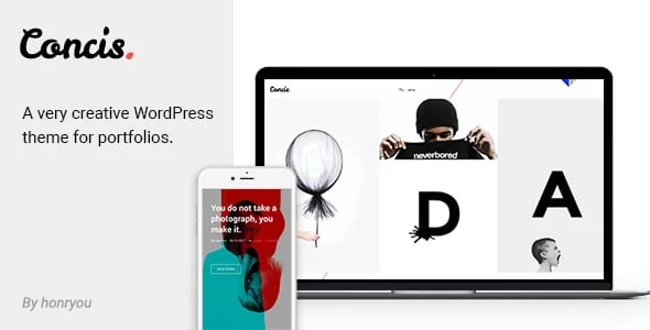 Concis - Creative Portfolio Theme — homepage layout