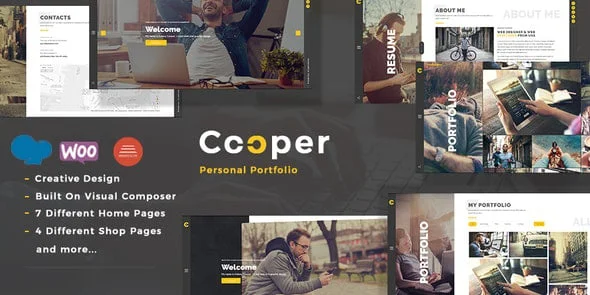 Cooper - Creative Responsive Personal Portfolio WordPress Theme — homepage layout