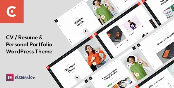 Courtney - Personal Portfolio WordPress Theme — homepage layout