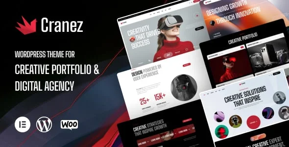 Cranez – Creative Portfolio & Digital Agency WordPress Theme — homepage layout
