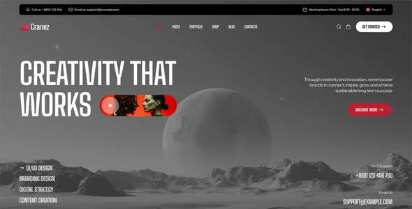 Cranez – Creative Portfolio & Digital Agency WordPress Theme — case study or portfolio page
