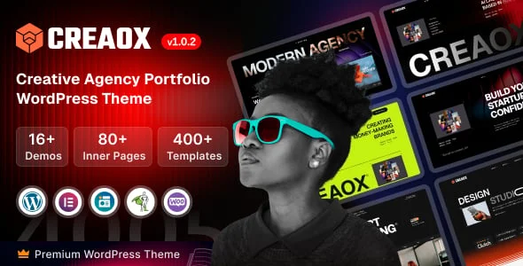 Creaox - Creative Agency Portfolio WordPress Theme — homepage layout