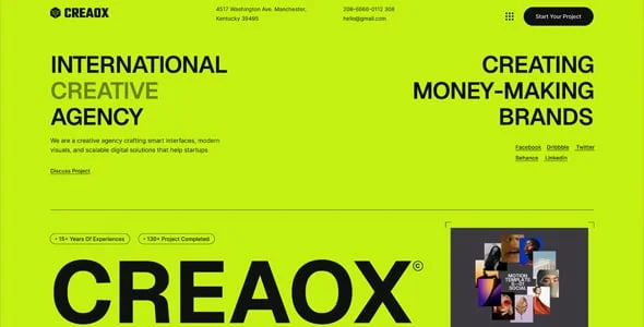 Creaox - Creative Agency Portfolio WordPress Theme — case study or portfolio page