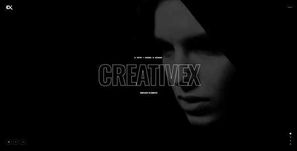 Creativex - A Bold Portfolio WordPress Theme — homepage layout