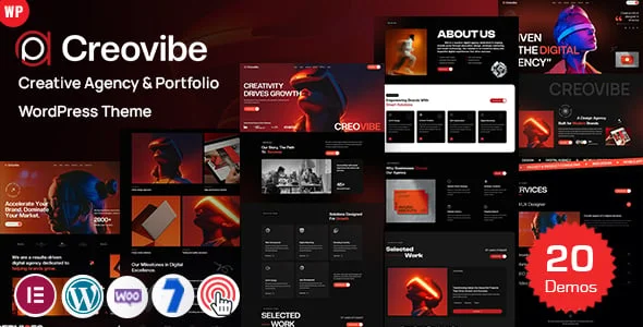 Creovibe - Creative Agency WordPress — homepage layout