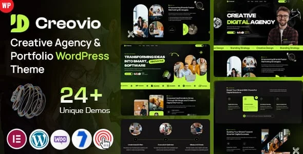 Creovio - Agency Portfolio WordPress — homepage layout