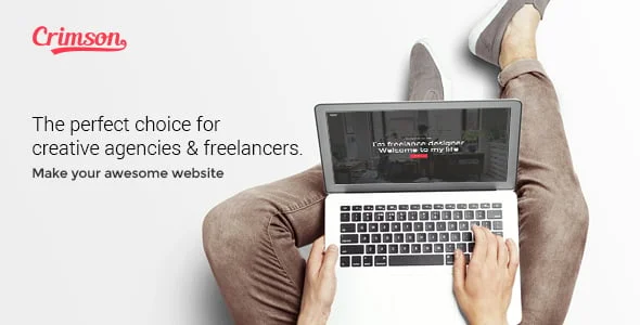 Crimson - A WordPress Theme for Freelancers — homepage layout