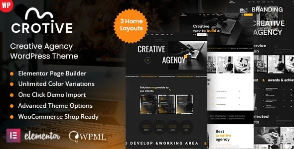 Crotive - Agency WordPress Theme — homepage layout