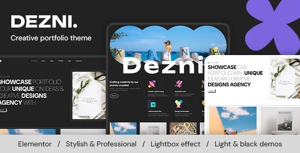 Dezni - Digital Agency & Business WordPress Theme — homepage layout