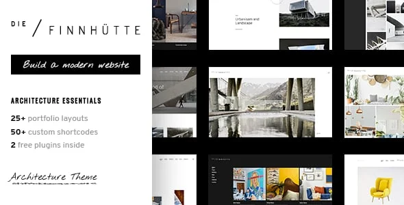 Die Finnhütte - Modern Architecture and Interior Design WordPress Theme — homepage layout