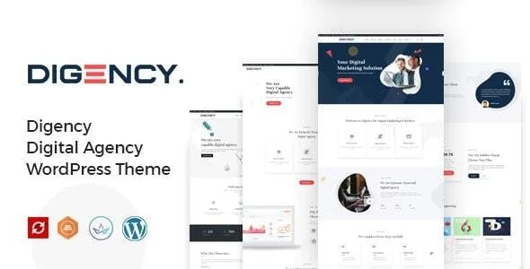 Digency – Multi-Purpose Portfolio WordPress Theme — homepage layout