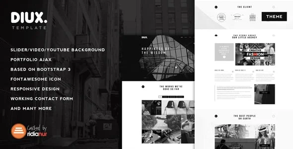 Diux - Responsive One Page Portfolio Theme — homepage layout