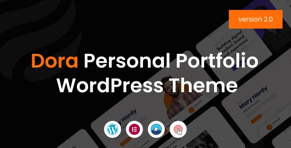 Dora – Personal Portfolio WordPress Theme — homepage layout