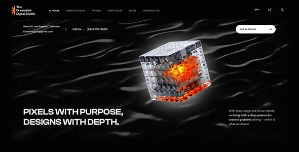 Dreamslab - Creative Portfolio & Agency WordPress Theme — content section layout