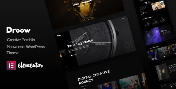 Droow - Ajax Portfolio WordPress Theme — homepage layout