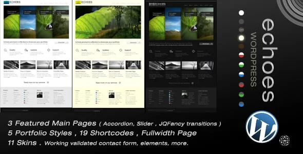 Echoes | Wordpress Theme — homepage layout