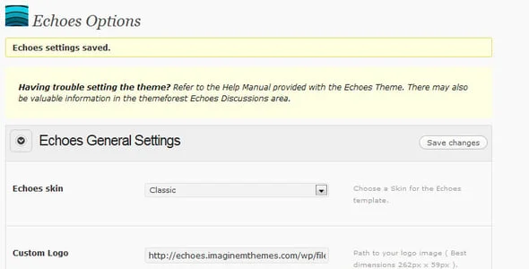 Echoes | Wordpress Theme — interior page design