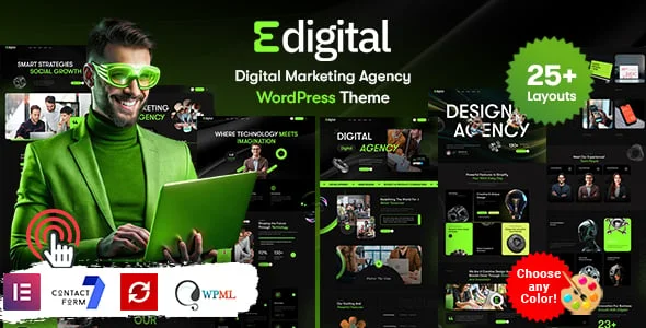 Edigital - Digital Marketing WordPress — homepage layout