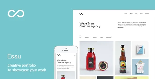 Essu - Simple Portfolio WordPress Theme for Freelancer, Web Designer & Agency — homepage layout