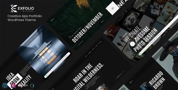 Exfolio - Creative Portfolio WordPress Theme — homepage layout