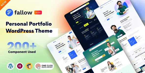 Fallow – Personal Portfolio WordPress Theme — homepage layout