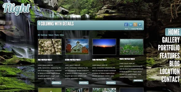 Flight - Responsive Fullscreen Background Theme — interior page design