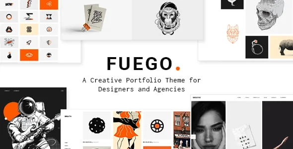 Fuego - Creative Portfolio WordPress Theme — homepage layout
