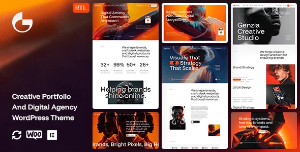 Genzia – Creative Portfolio And Digital Agency WordPress Theme — homepage layout