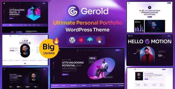 Gerold - Personal Portfolio WordPress Theme — homepage layout