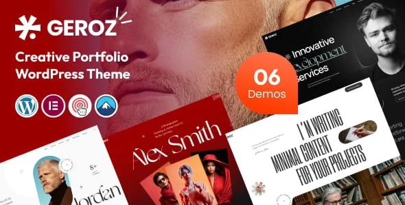 Geroz - Creative Portfolio & Digital Agency WordPress Theme — homepage layout