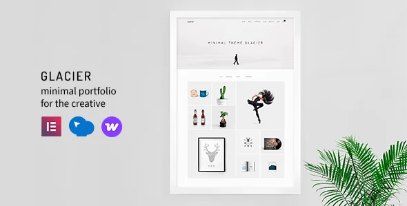 Glacier - Minimal WordPress Portfolio Theme — homepage layout