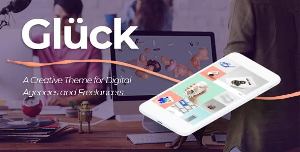 Glück - Digital Agency WordPress Theme — homepage layout