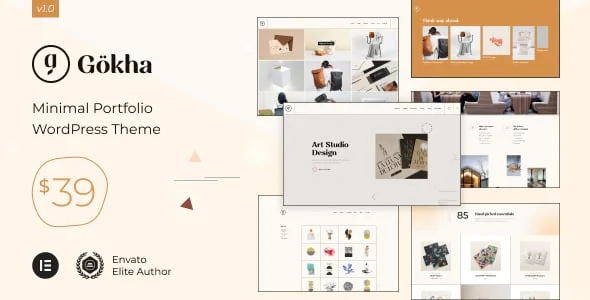 Gokha - Minimal Portfolio WordPress Theme — homepage layout