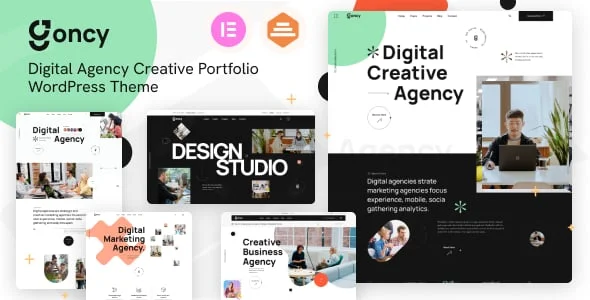 Goncy - Digital Agency & Creative Portfolio WordPress Elementor Theme — homepage layout