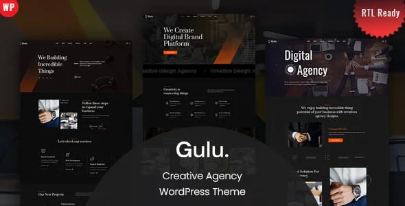 Gulu - Agency WordPress Theme — homepage layout