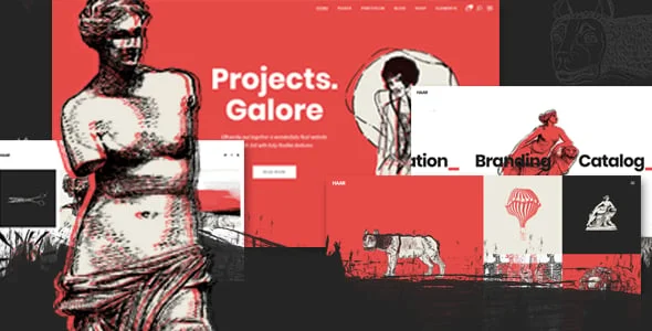 Haar - Portfolio WordPress Theme for Designers, Artists and Illustrators — homepage layout